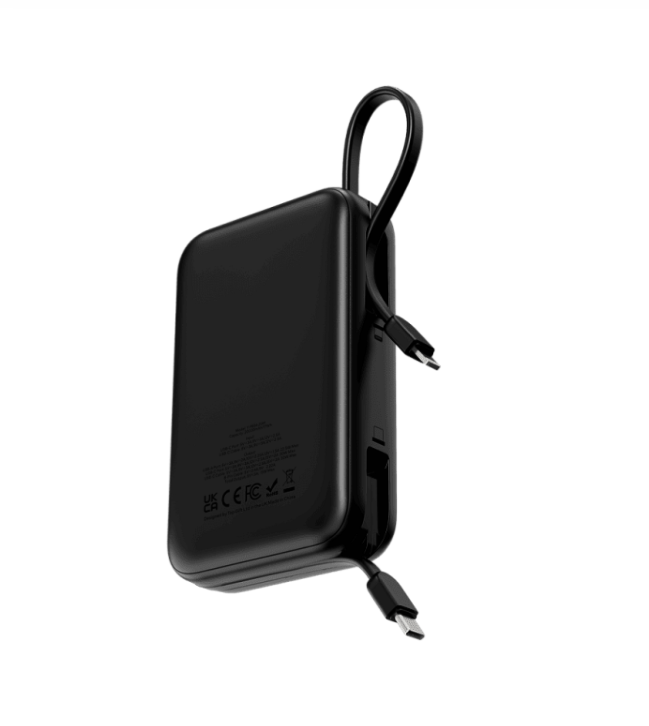 UltraCharge 20,000mAh Fast Charging Power Bank with Built-In USB-C & Lightning Cables