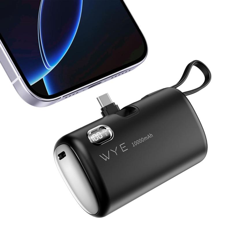 PowerPlug 10,000mAh Power Bank with Built-In USB-C & Lightning Cables