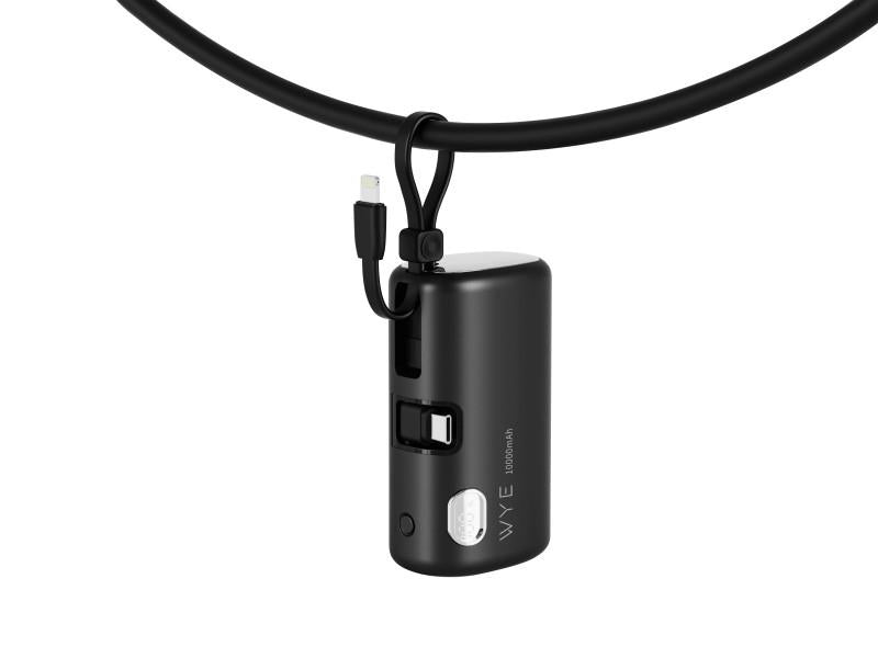 PowerPlug 10,000mAh Power Bank with Built-In USB-C & Lightning Cables