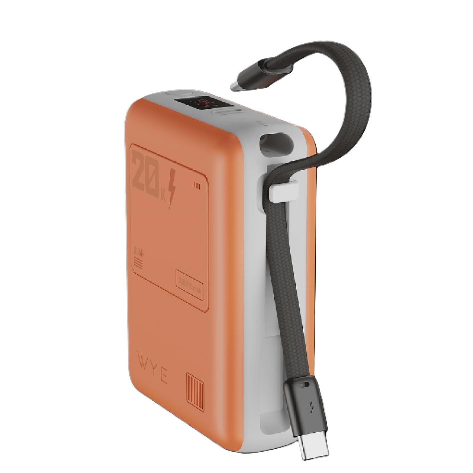 UltraCharge 20,000mAh 65W Fast Charging Power Bank with Detachable Cable