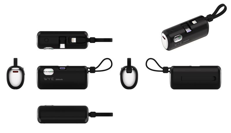 PowerPlug 5,000mAh Power Bank with Built-In USB-C & Lightning Cables