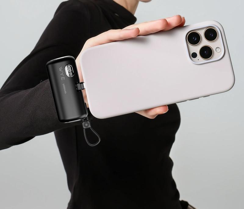 PowerPlug 5,000mAh Power Bank with Built-In USB-C & Lightning Cables