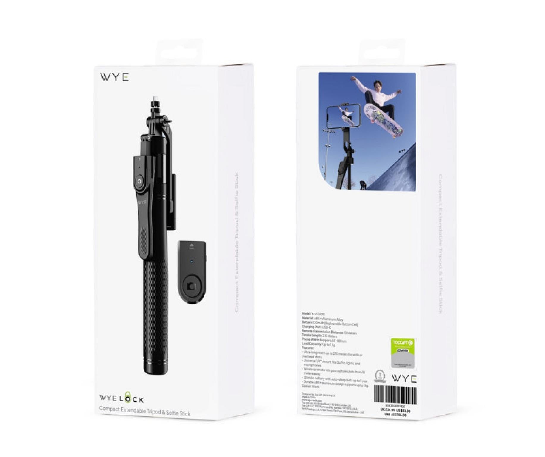 FlexiShot Extendable Tripod Selfie Stick for Phone & Camera