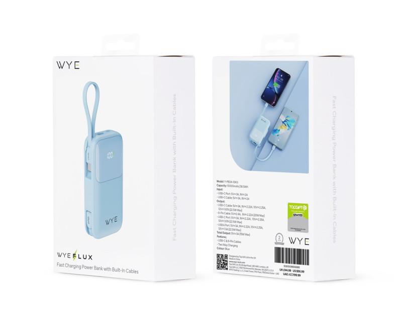 UltraCharge 10,000mAh Power Bank with Built-In Cables