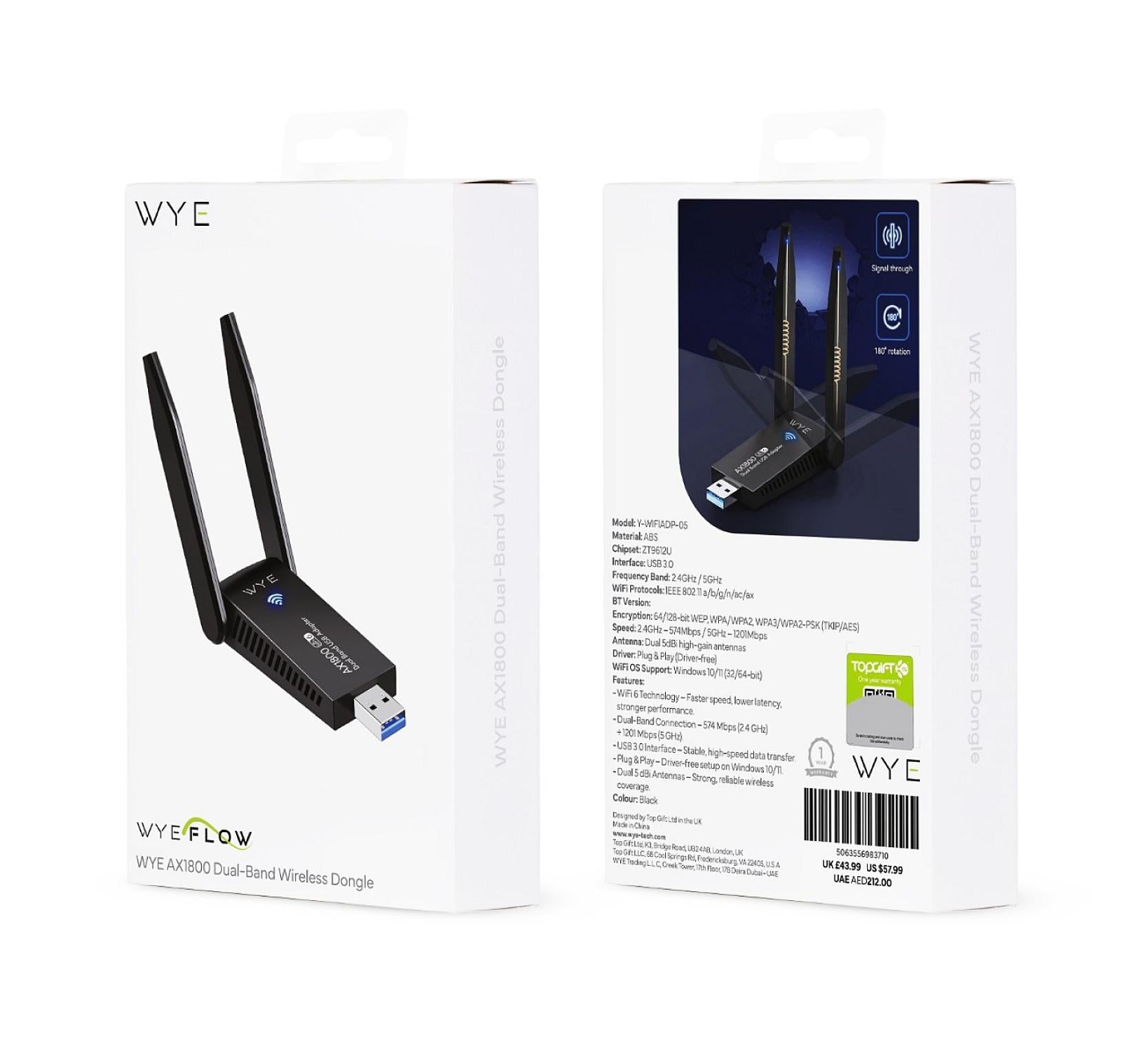 UltraLink AX1800 Dual-Band USB WiFi Adapter