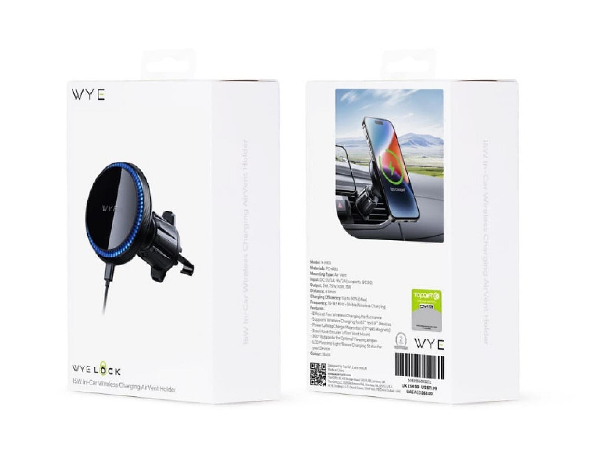 SmartCharge 15W Wireless Car Charger Air Vent Phone Mount