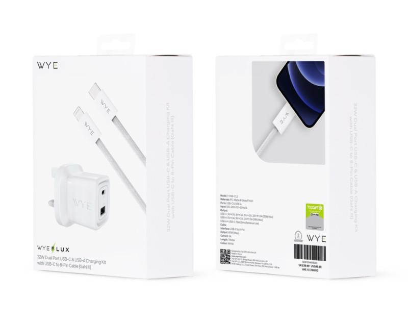 RapidCharge 32W Dual Port GaN Fast Charger (8-Pin)
